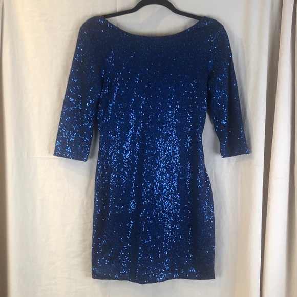 Blue sequin body con mini dress - Picture 8 of 8